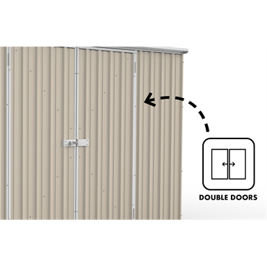 Absco Sheds 3.0 x 3.0 x 2.06m Premier Double Door Garden Shed - Woodland Grey