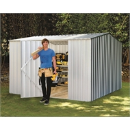 Absco Sheds 3.0 x 3.0 x 2.06m Premier Double Door Garden Shed - Woodland Grey